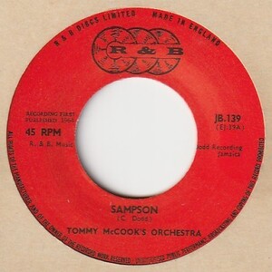 【SKA】Sampson / Tommy Mccook - Hello Honey / The Maytals [ R & B Re-Issue (UK) ] ya31