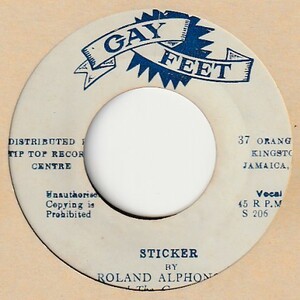 【EARLY REGGAE】Sticker / Roland Alphonso - We Will Make Love / Lou Sparker [Gay Feet (JA)] ya56