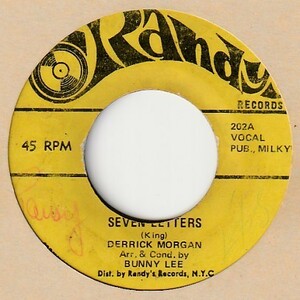 【EARLY REGGAE】Seven Letters / Derrick Morgan - Shower Of Rain / Derrick Morgan [Randy's (US)] ya53