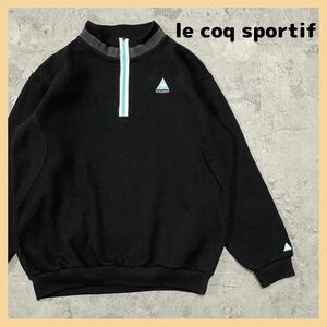 le coq sportif ルコックスポルティフ ゴルフコレクション ゴルフウェア ウール ハーフジップ ニット セーター ビックシルエット 玉FL2111