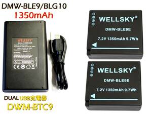 新品 Panasonic DMW-BLG10 DMW-BLE9 互換バッテリー 2個 & デュアル USB 急速互換充電器バッテリーチャージャー DMW-BTC9 DMW-BTC12 1個