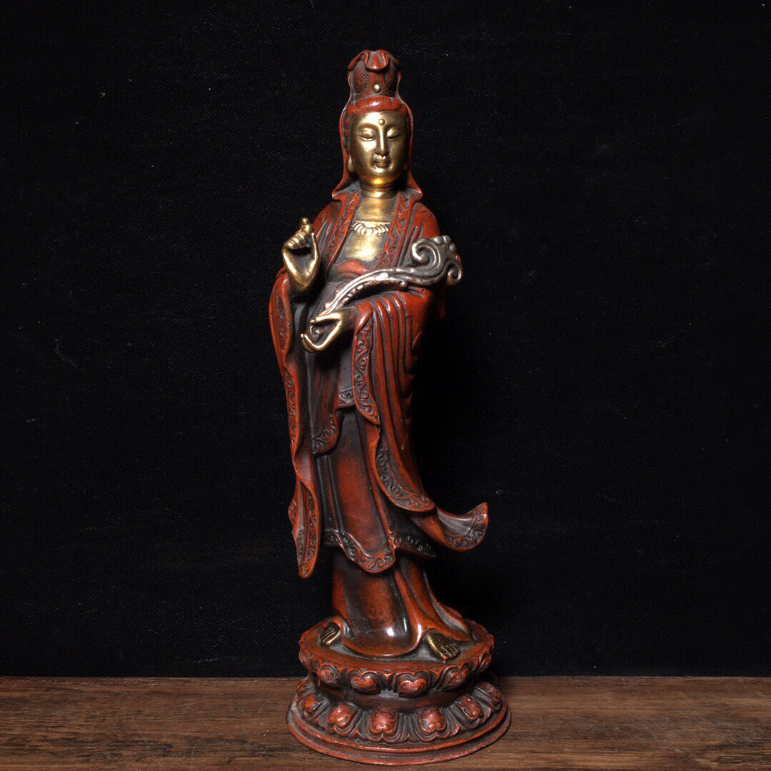 超珍館蔵】銅製 塗金 大日如來像 置物 古賞物 古美術品 稀少珍蔵品 ...