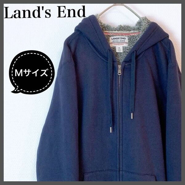 Land's End ランズエンド　裏ボアパーカー　ネイビー　Ｍサイズ