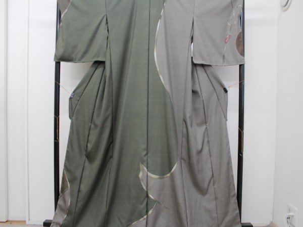 Tela Oshima Tsumugi, Auténtico Yuzen pintado a mano., kimono formal, desenvuelto, pre-adaptado, selección especial de Rakufu reordenada 98869 awdt, kimono de mujer, kimono, Tsumugi, Omeshi, Ōshima Tsumugi