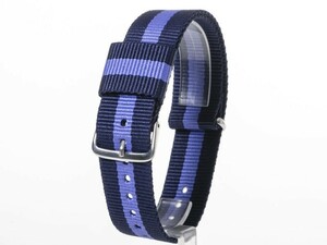  for exchange nylon made wristwatch belt band 20mm# blue + purple + blue 