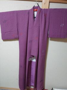 着物　紫系　ひろ襟 リメイク