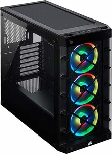 【即決】新品 Corsair iCUE 465X RGB CC-9011188-WW ブラック ミドルタワー型PCケース 強化ガラスパネル