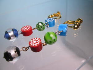 * blow . glass candy -. like colorful long earrings B