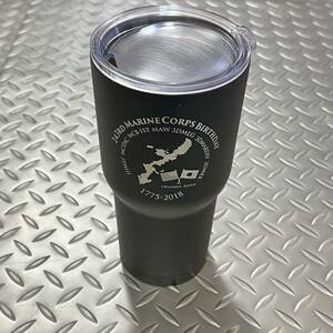 米軍放出品 沖縄　USMC MARINE ステンレス製 タンブラー 30oz / 887ml キャンプ　スポーツ　(INV FG06)