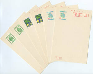 20 jpy post card 3 kind each 2 sheets total 6 sheets | plain 4 sheets *. attaching 2 sheets 
