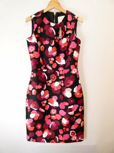  Kate Spade floral print One-piece [L's(0)/ red black /S rank ]f2A0