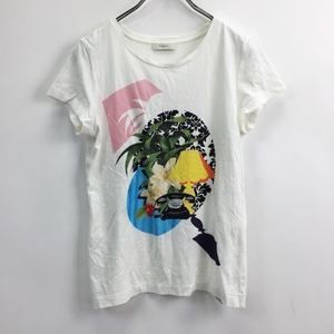 Paul Smith/ポールスミス 半袖 Tシャツ プリント コットン レーヨン ホワイト 白 サイズS レディース