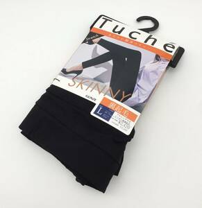 #54_0008【GUNZE】レディース ストレッチパンツ Tuche トゥシェ レギンスパンツ スキニースタイル 裏起毛 フルレングス丈 Lサイズ ブラック