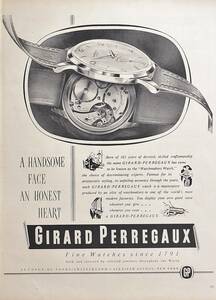 稀少・時計広告！1953年ジラール・ペルゴ 時計広告/Girard-Perregaux Watch/H