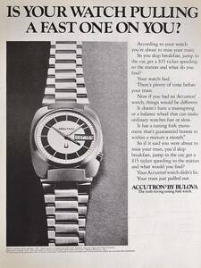 稀少・時計広告！1972年ブローバ 時計広告/Bulova Accutron Watch/Q