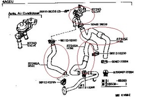 ♪ トヨタ純正 新品未使用 AE86 レビン トレノ ４AG ヒーターバルブ（マニュアルエアコン）ヒーターホース ３本セット ♪