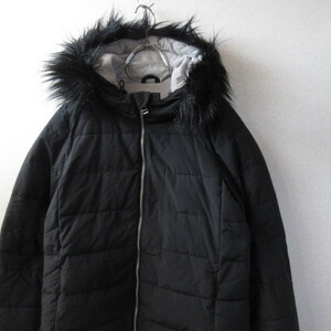 0 beautiful goods GAP Gap * outer with cotton Prima loft jacket fur attaching warm * lady's black M size 