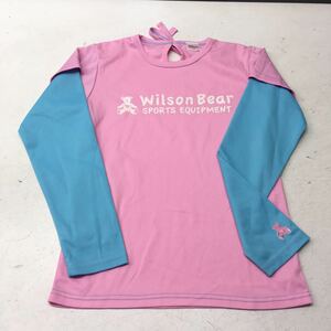 送料無料★Wilson ウィルソン★長袖Tシャツ スポーツウェア★女の子　160★ピンクブルー#41213sj63