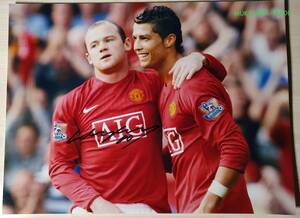 Wayne Rooney（ウェイン・ルーニー）　サイン　photo-01 with CR7 マンチェスターユナイテッド【証明書あり】