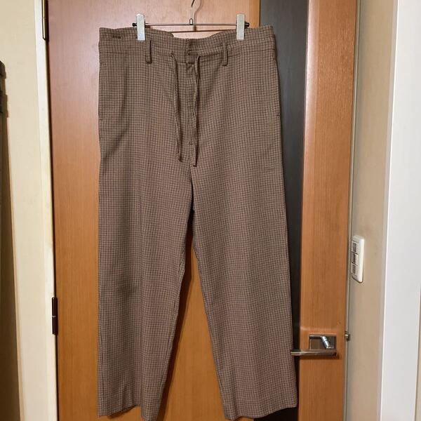 希少 即完売『YOKE』19S/S WIDE PAJAMA PANTS ヨークトーキョー ワイドパジャマパンツ スラックス チェックパンツ M