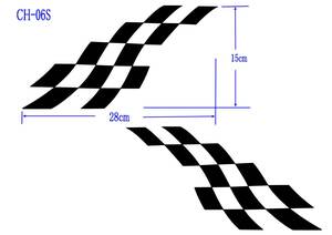 CH-06S ★　チェッカー柄　転写式カッティングステッカー　★　２枚組