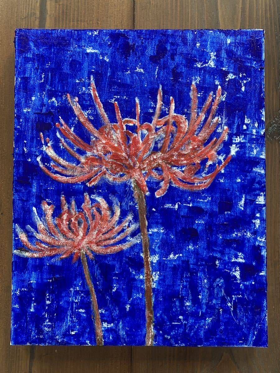 Red spider lily Manjushana f3 canvas Hand-Drawn artwork illustration acrylic painting acrylic gouache oil painting style flower hand-drawn picture painting illustration art, painting, oil painting, Nature, Landscape painting