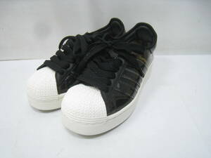 定価15400円 adidas アディダス SUPERSTAR スーパースター スニーカー ボルド ボールド エナメル FW8423 黒 ブラック サイズ23.5cm