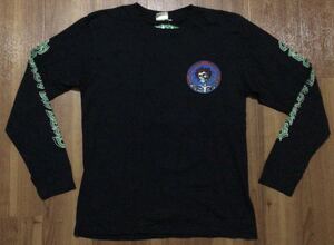 新品定価5,415円☆グレイトフル・デッド Steal your face 刺繍 長袖Tシャツ Lサイズ 黒ロンT スカル＆ギター Grateful Dead