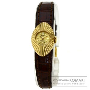 Rolex Rolex Chameleon Almond Antique Watch K18 Желто -золотые кожаные дамы используются