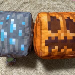 MINECRAFT マインクラフト キューブ型 BIG ぬいぐるみ くり抜かれたカボチャ　ダイアモンド鉱石　クッション