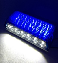 24V LED サイド マーカー ダウンライト付 10個セット 汎用 角型 ブルー 青 ステー付 路肩灯 アンダーライト デコトラ等_画像4