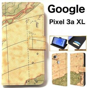 グーグルピクセル　Google Pixel 3a XL グーグル 地図 手帳型ケース