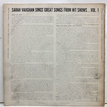 ●即決VOCAL LP Sarah Vaughan / Great Songs From Hit Shows Vol1 jv3690 米オリジナル サラ・ヴォーン_画像4