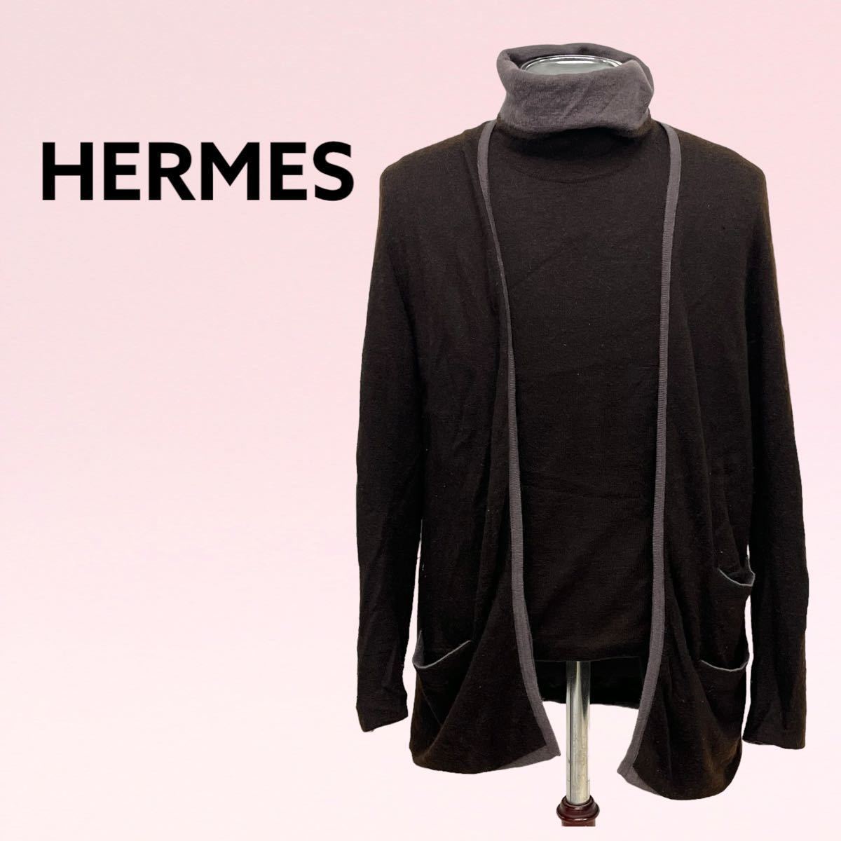 HERMES】スカーフ柄カーディガン リナレス 黒 | supremecourtbar.org.np