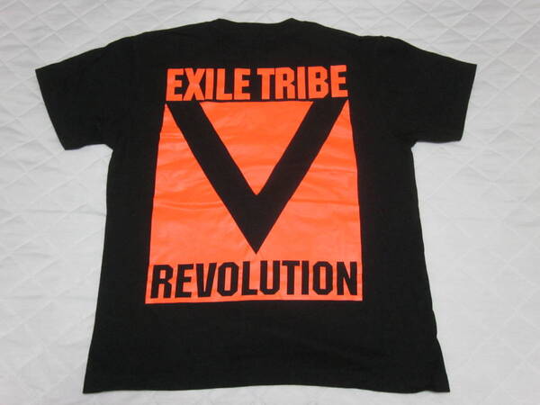 EXILE TRIBE REVOLUTION 黒のロゴ入りメンズ半袖Tシャツ Mサイズ