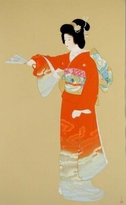 ∮送料無料∮女流画家最高峰◆上村松園【序の舞】大型シルク作品