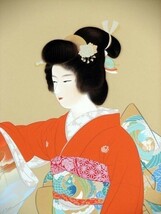 ∮送料無料∮女流画家最高峰◆上村松園【序の舞】大型シルク作品_画像3