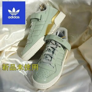 新品24cm★アディダスオリジナルス フォーラム ロー ハロ グリーンエナメルスニーカー adidas Forum Low/正規品靴