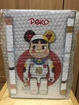 新品 未開封 BE@RBRICK 招き猫 ペコちゃん 福 100％ ＆ 400％ メディコムトイ MEDICOM TOY 不二家 FUJIYA ベアブリック_画像2