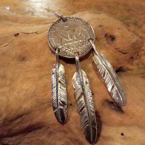 アメリカ硬貨,クオーターダラー,フェザー,イーグル,3点吊り,ペンダント