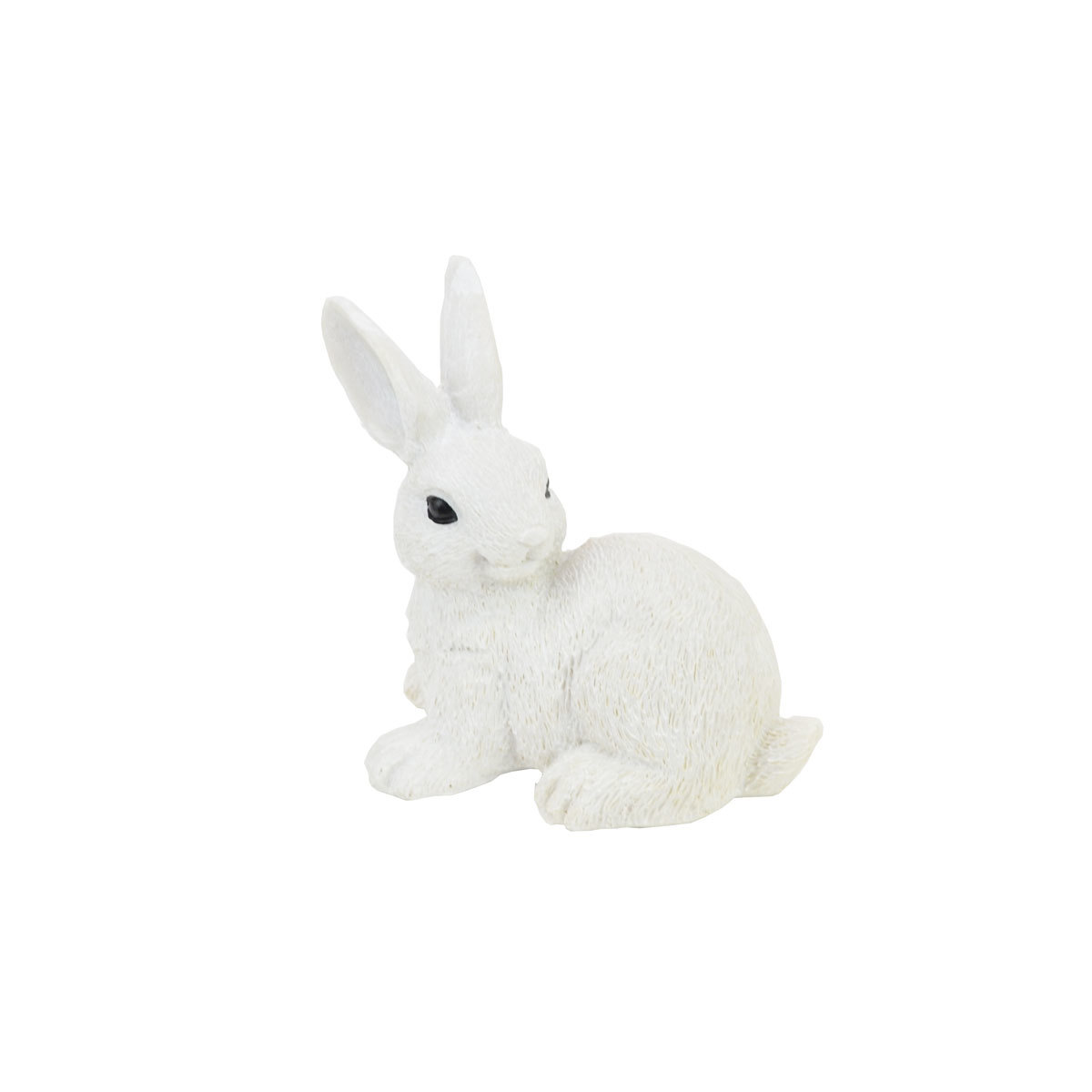 Lapin en résine Lapin blanc assis à gauche Lapin Ornement Lapin, œuvres faites à la main, intérieur, marchandises diverses, ornement, objet