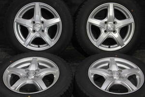 H1/条件付送料無料 20年製 GOODYEAR ICENAVI6 165/70R14×5.5J +42 4H PCD100 社外アルミ 4本セット パッソ ヴィッツ ブーン ポルテ マーチ