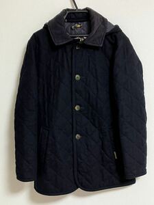 LAVENHAM ラベンハム　CO102YAキルティングジャケット中綿フード　ネイビー　イギリス製　34サイズ