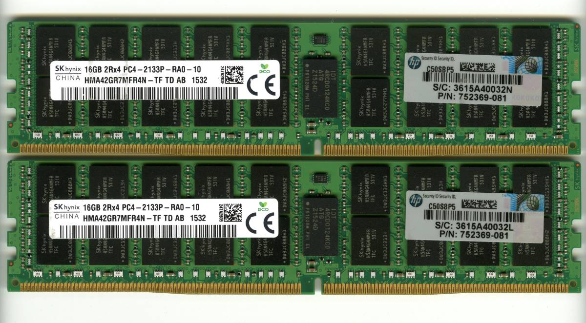 メモリ DDR4 ECC Registered 32GBx4枚 計128GB-