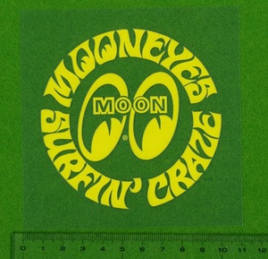 MOONEYES Surfin' Craze イエロー 黄色 抜き デカール ムーンアイズ moon eyes mooneyes ステッカー シール サーフィン 海 サーファー