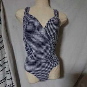 M377* Celeb . Monotone check pattern One-piece swimsuit *7S