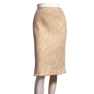  beautiful goods / Fragile FRAGILE tight skirt small size inscription 36 number 7 number S corresponding pink tweed lame fringe autumn winter bottoms lady's 