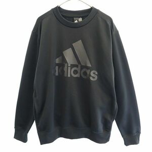 アディダス ロゴプリント スウェット S ブラック adidas 長袖トレーナー メンズ 221213