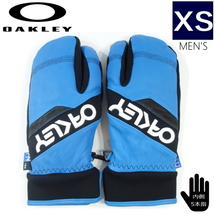 ◆ XSサイズ OAKLEY FACTORY WINTER TRIGGER MITT NUCLEAR BLUEオークリー ミトン グローブ スキー スノーボード メンズ_画像1