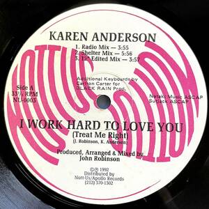【HOUSE】Karen Anderson - I Work Hard To Love You (Treat Me Right) / Nott-Us Records NU-0003 / VINYL 12 / US